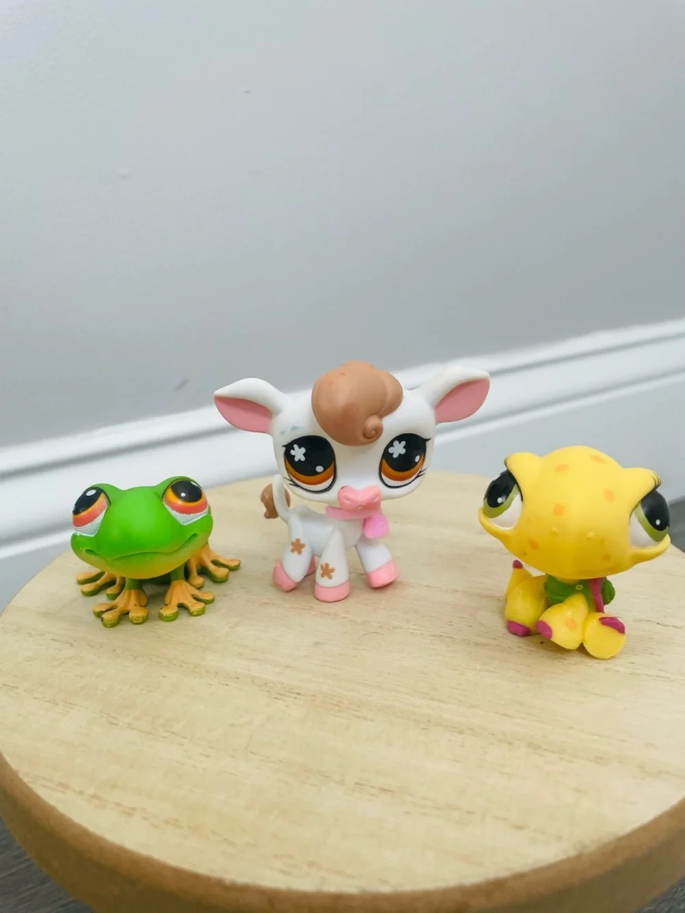Littlest Pet Shop LPS #476 Cow, #618 Turtle & #50 Frog - Collectible Animal Lot